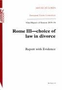 Rome III - choice of law in Divorce