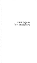 Neuf leçons de littérature