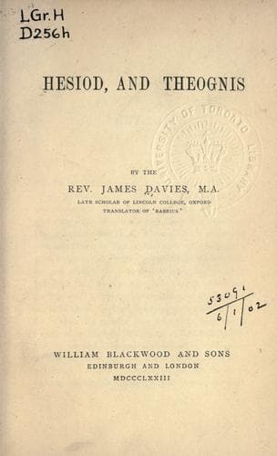 Hesiod, and Theognis