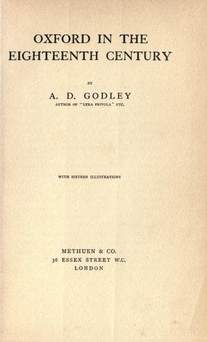 Oxford in the eighteenth century