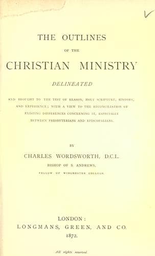 The outlines of the Christian ministry