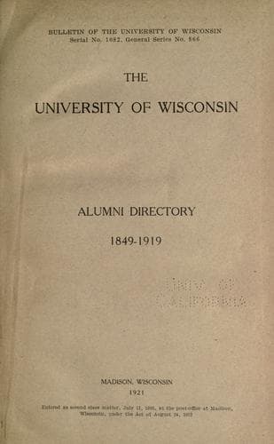 Alumni directory, 1849-1919