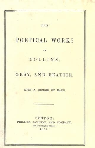The poetical works of Collins, Gray, and Beattie