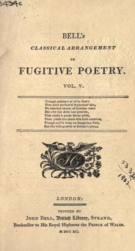 Classical arrangement of fugitive poetry