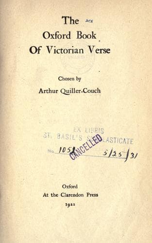The Oxford book of Victorian verse