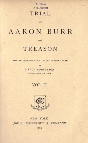 Trial of Aaron Burr for treason