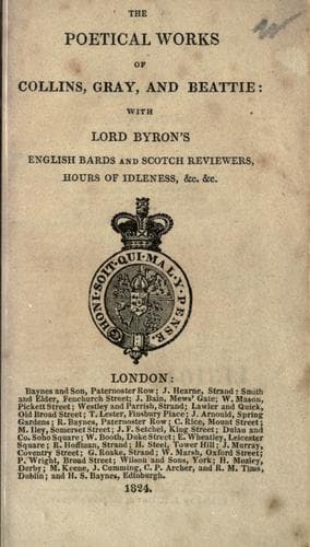 The Poetical works of Collins, Gray, and Beattie