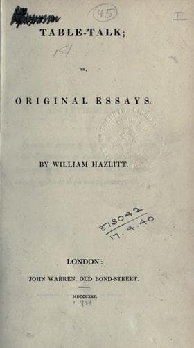 Table-talk, or, Original essays