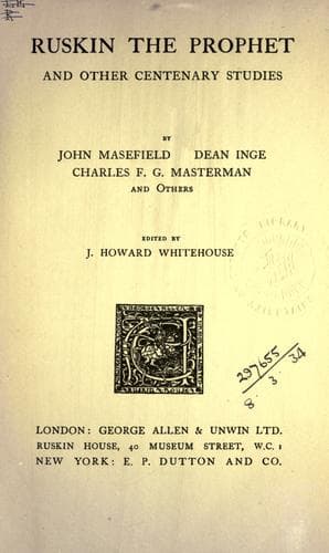 Ruskin the prophet and other centenary studies
