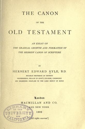 The canon of the Old Testament