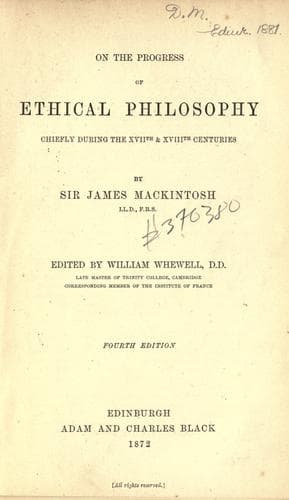 On the progress of ethical philosophy