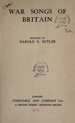 War songs of Britain, selected by Harold E. Butler