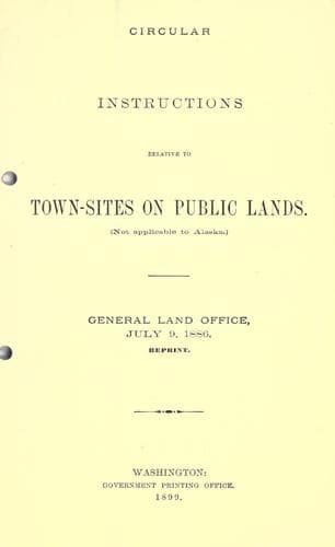 Instructions relative to town-sites on public lands