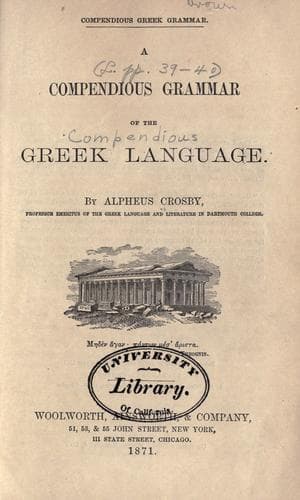 A compendious grammar of the Greek language