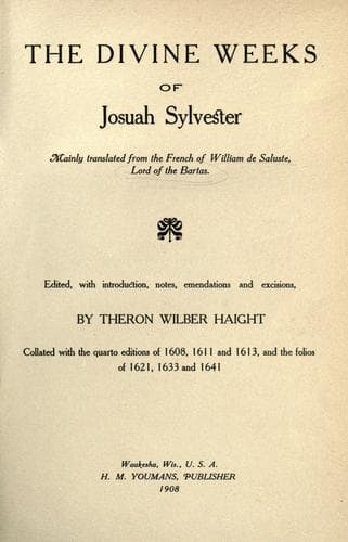 The divine weeks of Josuah Sylvester