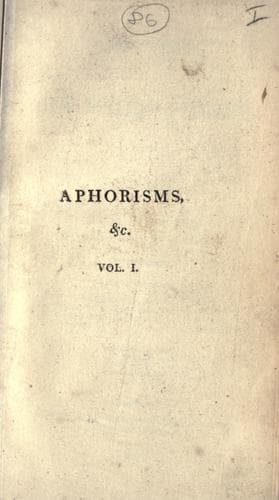 Aphorisms of Sir Philip Sidney - Volume I