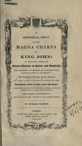 An historical essay on the Magna charta of King John