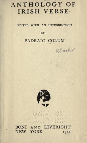 An anthology of Irish verse