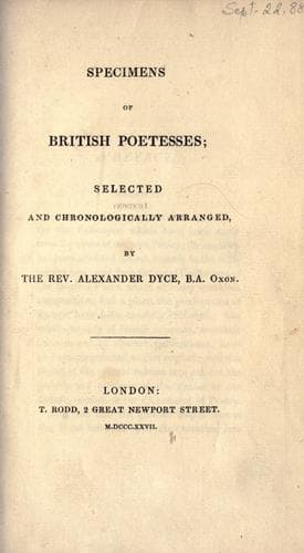Specimens of British poetesses