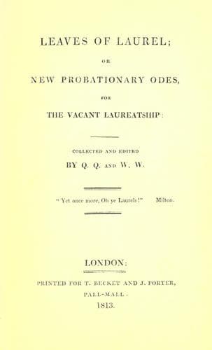 Leaves of laurel; or, New probationary odes, for the vacant laureatship