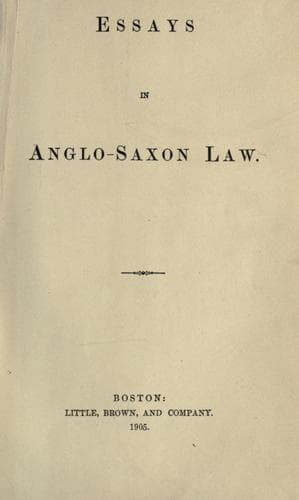 Essays in Anglo-Saxon law