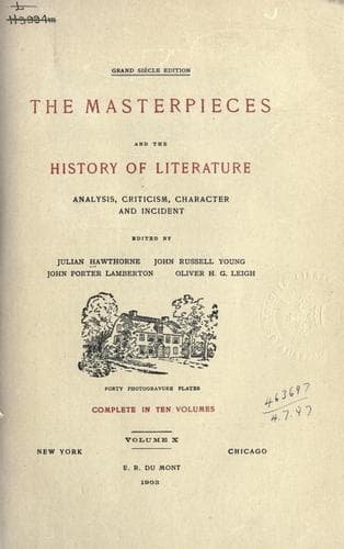 The masterpieces and the history of literature
