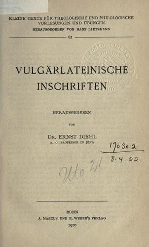 Vulgärlateinische Inschriften