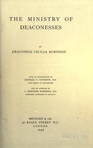 The ministry of deaconesses