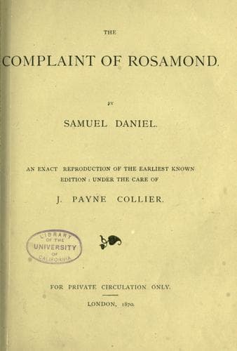 The complaint of Rosamond