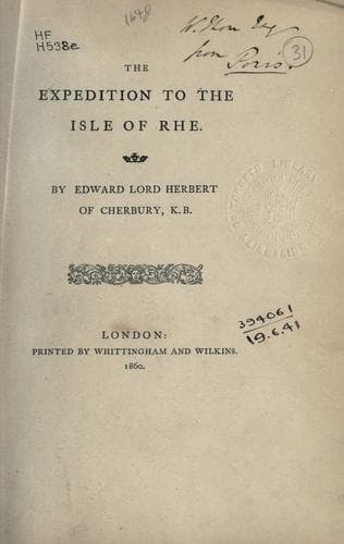 The expedition to the isle of Rhe