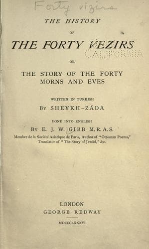 The history of the forty vezirs