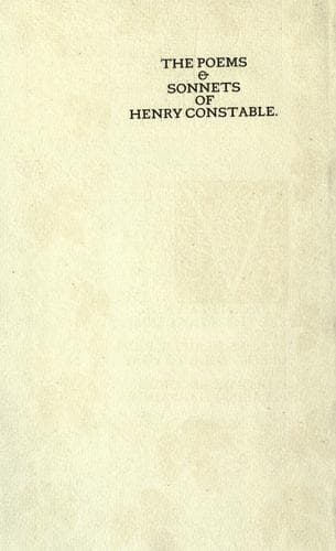 The poems & sonnets of Henry Constable