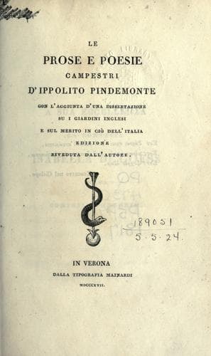 Le prose e poesie campestri, con l'aggiunta d'una dissertazione su i giardini inglesi, e sul merito in ciò dell'Italia