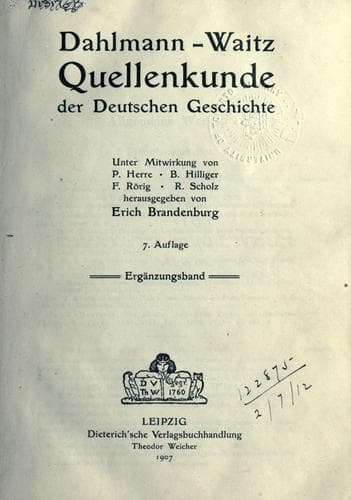 Quellenkunde der deutschen Geschichte