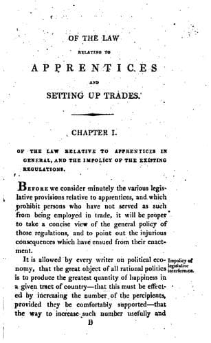 A practical treatise on the law relative to apprentices and journeymen, and exercising trades