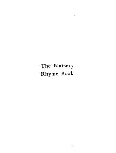 The nursery rhyme book