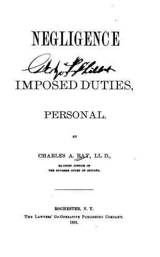 Negligence of imposed duties, personal