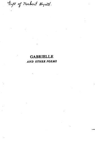 Gabrielle, and other poems