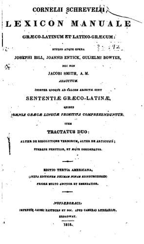 Lexicon manuale græco-latinum et latino-græcum