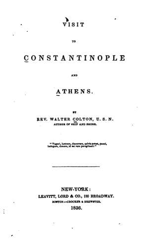 Visit to Constantinople and Athens