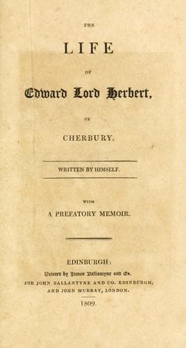 The life of Edward Lord Herbert of Cherbury