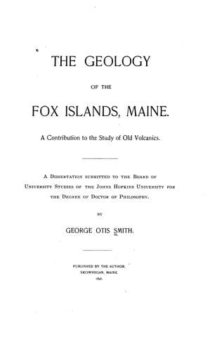 The geology of the Fox Islands, Maine