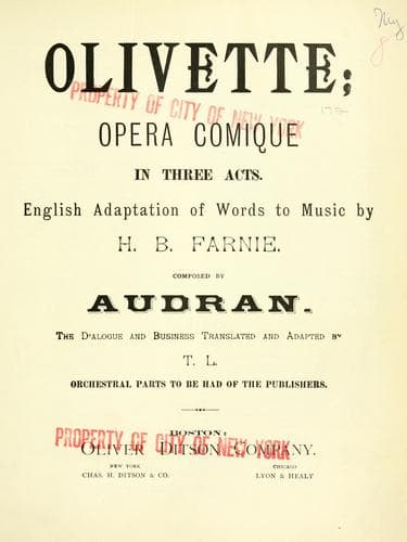 Noces d'Olivette.