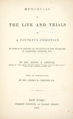 Memorials of the life and trials of a youthful Christian in pursuit of health