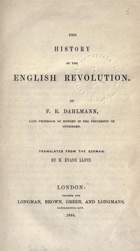 The history of the English revolution