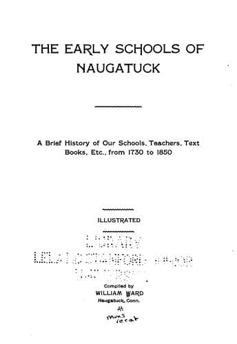 The early schools of Naugatuck