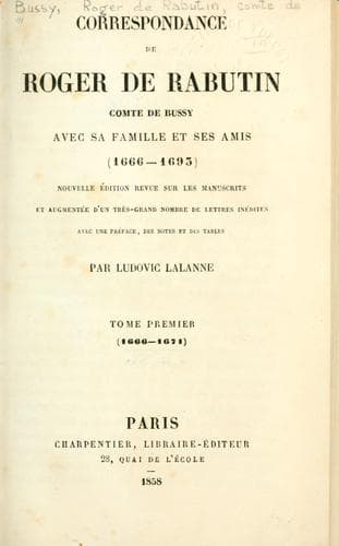 Correspondance avec sa famille et ses amis, 1666-1693