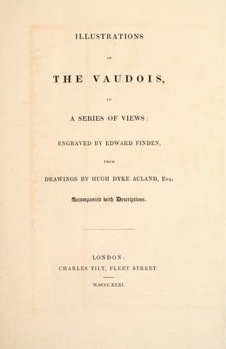 Illustrations of the Vaudois
