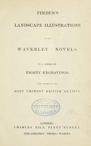 Finden's landscape illustrations of the Waverley novels