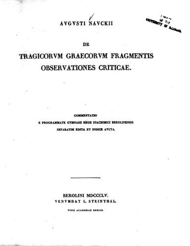De tragicorum Graecorum fragmentis observationes criticae